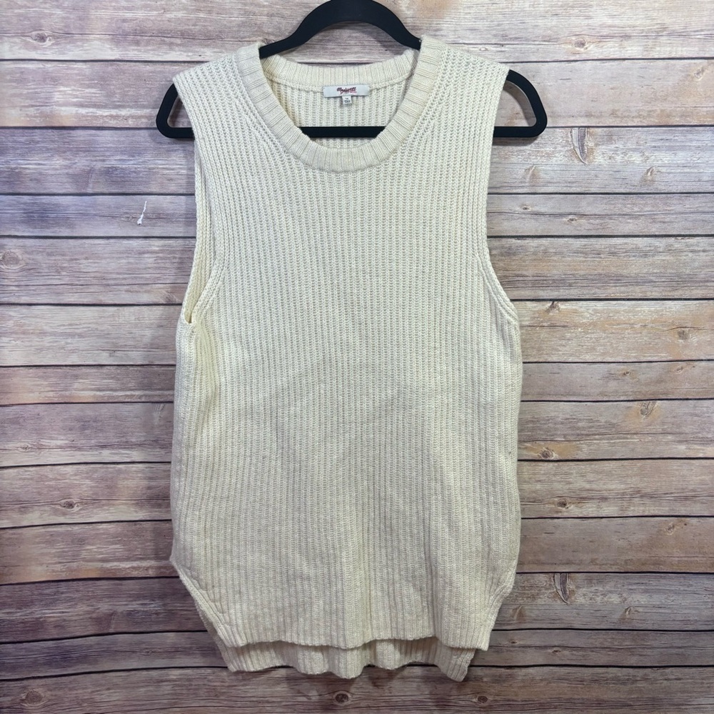 Madewell Ivory sleeveless tunic sweater Size Medium